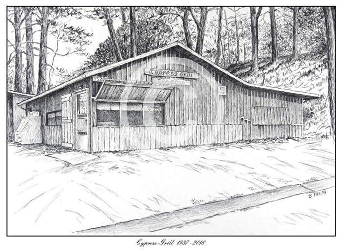 Cypress Grill Drawing