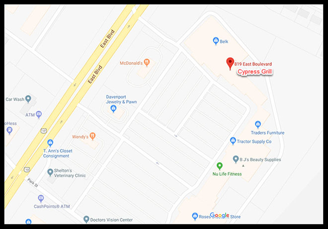 Cypress Grill New Location Map